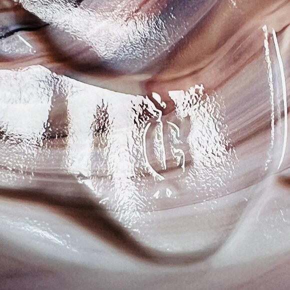 Imperial Vintage Purple Slag Glass Bowl Embossed Rose Design Ruffle Edge 9" wide - Picture 5 of 12